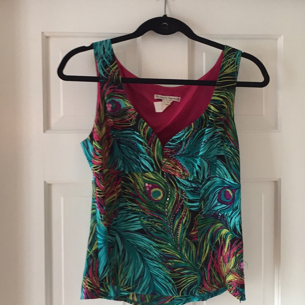 Nanette Lepore Peacock Beaded Tank